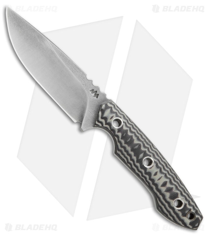 Black Dragon Forge D13 Fixed Blade Knife Black/Gray G-10 (3.8" Stonewash)