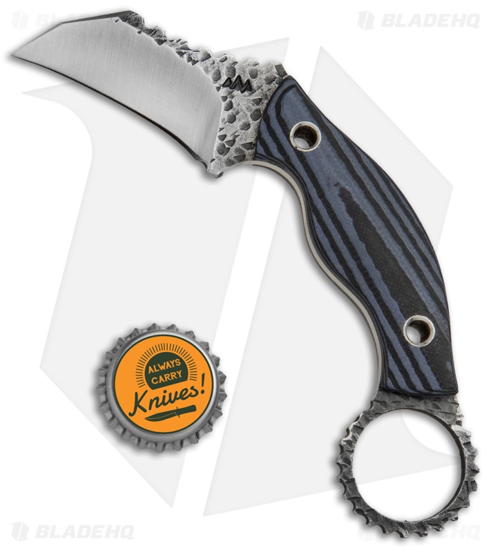 Black Dragon Forge Karambit Fixed Blade Knife Blue/Black G-10 (2.625" Two-Tone)