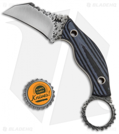 Black Dragon Forge Karambit Fixed Blade Knife Blue/Black G-10 (2.625" Two-Tone)