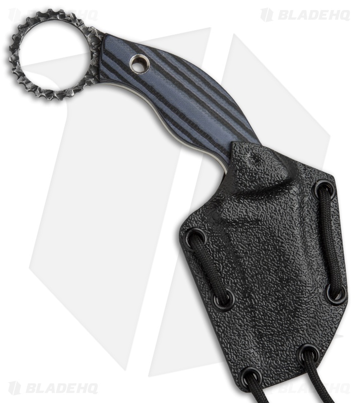 Black Dragon Forge Karambit Fixed Blade Knife Blue/Black G-10 (2.625" Two-Tone)