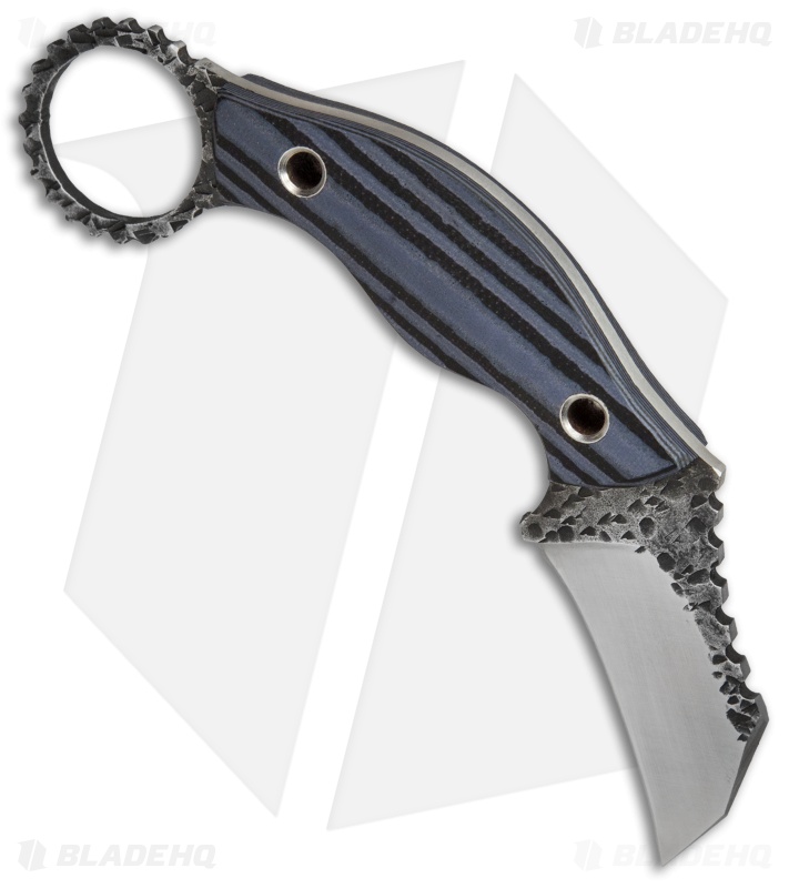 Black Dragon Forge Karambit Fixed Blade Knife Blue/Black G-10 (2.625" Two-Tone)