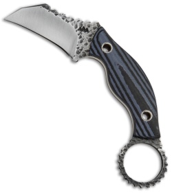 Black Dragon Forge Karambit Fixed Blade Knife Blue/Black G-10 (2.625" Two-Tone)