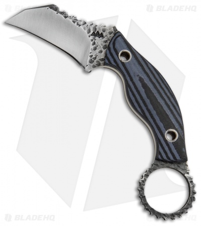 Black Dragon Forge Karambit Fixed Blade Knife Blue/Black G-10 (2.625" Two-Tone)