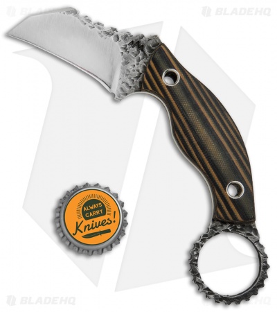 Black Dragon Forge Karambit Fixed Blade Knife Brown/Black G-10 (2.625" Two-Tone)