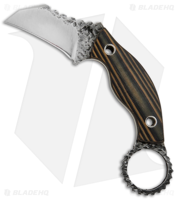 Black Dragon Forge Karambit Fixed Blade Knife Brown/Black G-10 (2.625" Two-Tone)