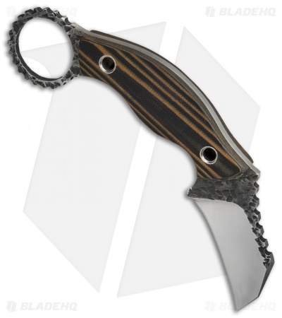 Black Dragon Forge Karambit Fixed Blade Knife Brown/Black G-10 (2.625" Two-Tone)