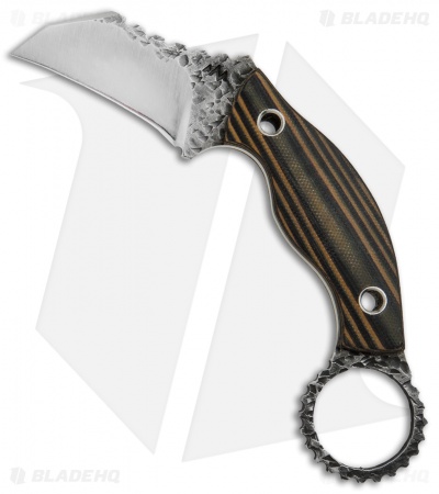 Black Dragon Forge Karambit Fixed Blade Knife Brown/Black G-10 (2.625" Two-Tone)