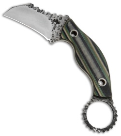 Black Dragon Forge Karambit Fixed Blade Knife Green Camo G-10 (2.625" Two-Tone)