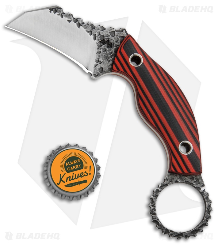 Black Dragon Forge Karambit Fixed Blade Knife Red/Black G-10 (2.625" Two-Tone)