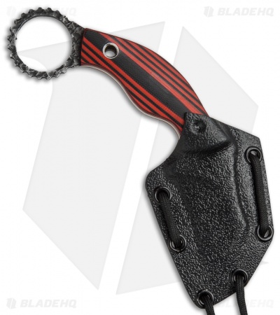 Black Dragon Forge Karambit Fixed Blade Knife Red/Black G-10 (2.625" Two-Tone)
