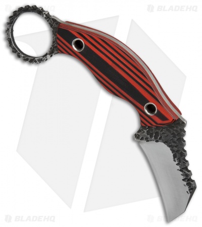 Black Dragon Forge Karambit Fixed Blade Knife Red/Black G-10 (2.625" Two-Tone)