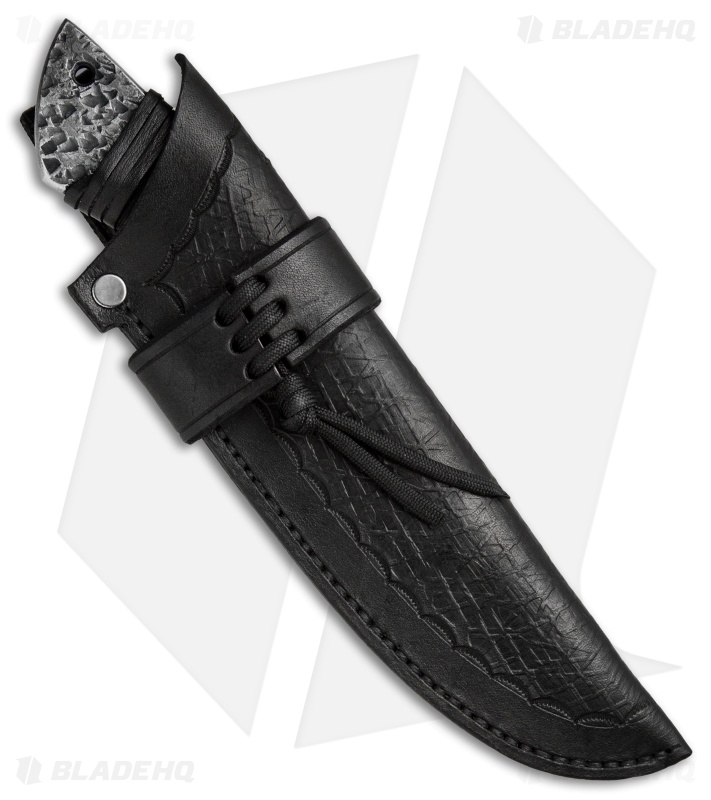 Black Dragon Forge Primal Hunter Fixed Blade Knife Leather Wrap (4.375" Satin)