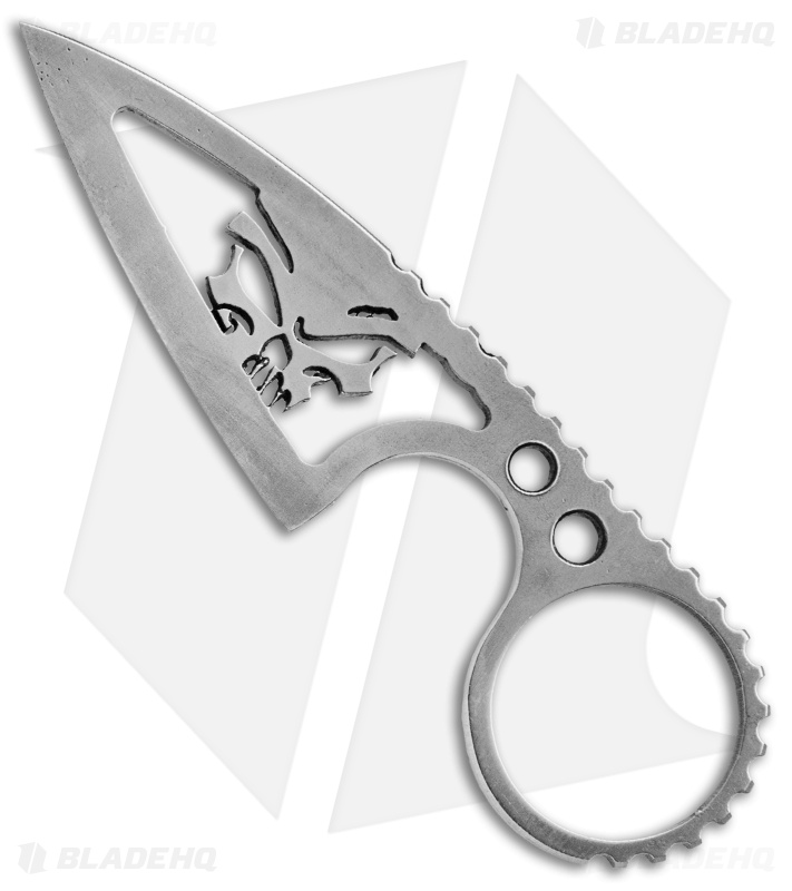 Black Dragon Forge V1 Skull Necker Fixed Blade Knife (2" Satin)