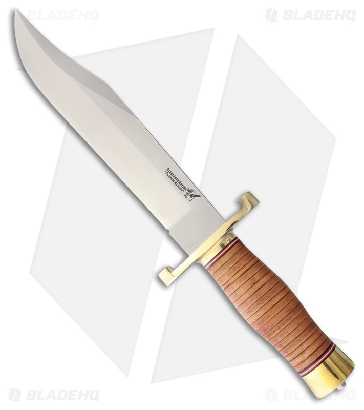 BlackJack Classic Model 129 Bowie Fixed Blade Stacked Leather