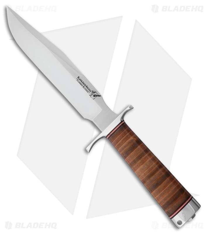 Blackjack Classic Model 7 Fixed Blade Knife Stacked Leather (7