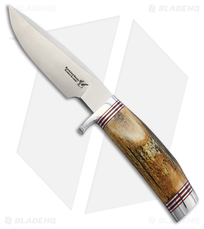 BlackJack Knives Classic Model 124 Fixed Blade Knife Stag Horn (7" Satin)