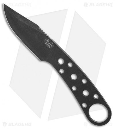 BlackJack Knives Model 155 Black Neck Knife Fixed Blade (3" Black)