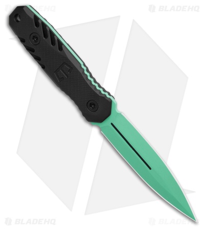 Blackside Customs Phase 7 Fixed Blade Knife Black Aluminum (3.6" Tiffany Blue)
