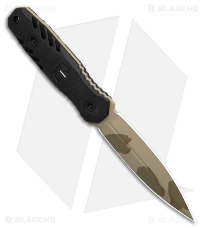 Blackside Customs Phase 7 Fixed Blade Knife Black Al/Tritium Inlay (3.6" Camo)