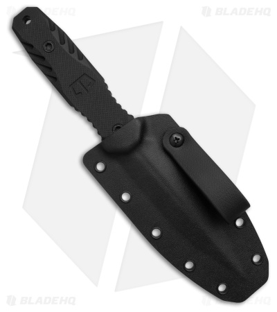 Blackside Customs Phase 7 Fixed Blade Knife Black Aluminum (3.6" Black Redline)