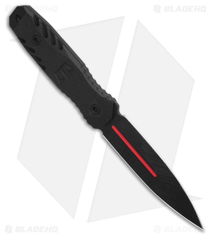 Blackside Customs Phase 7 Fixed Blade Knife Black Aluminum (3.6" Black Redline)