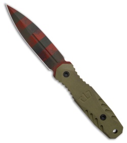 Blackside Customs Phase 7SDM Fixed Blade Knife Green G10(4.5" Red/Black)
