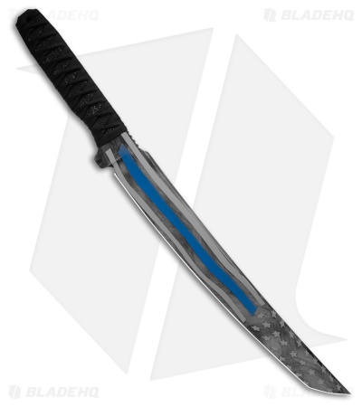 Blackside Customs Tokyo Drifter Fixed Blade Sword Blue Line (15.00" Blackwash)