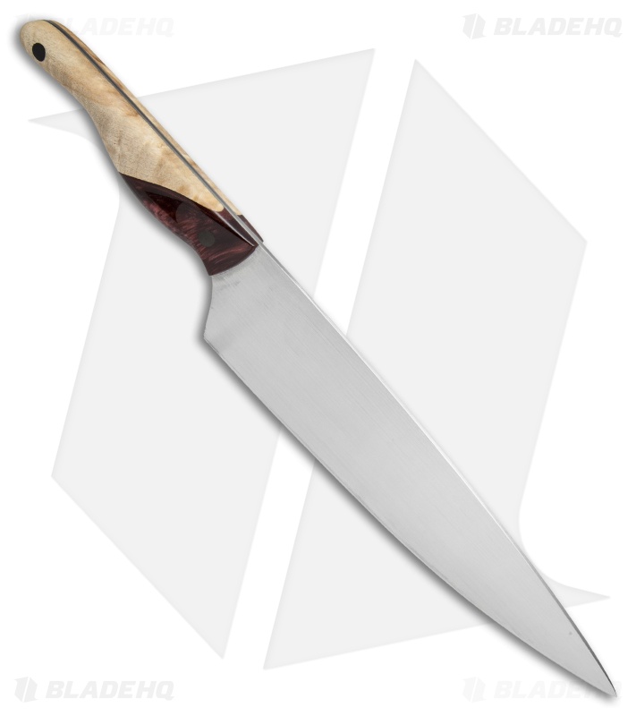 Blue Collar Blades Mule Chef Knife Box Elder Burl Red Resin 8 1 Blue Collar Blades Mule Chef Knife Box Elder Burl Red Resin 8 1 Satin