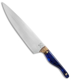 Blue Collar Blades Mule Chef Knife Hawaiian KoaWood/Blue Resin (8.1" Satin) 