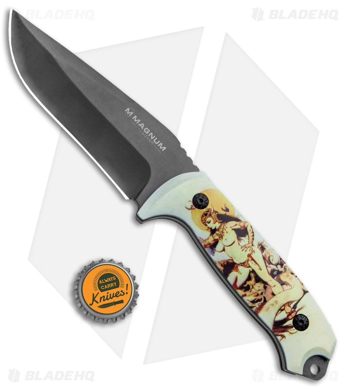 Boker Magnum Frank Frazetta Urban King Fixed Blade Ghoul Queen (4.6" Gray)