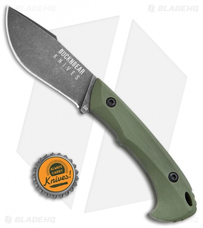 Buck N Bear Army Piranha Fixed Blade Knife OD Green G-10 (3.5" Black SW)