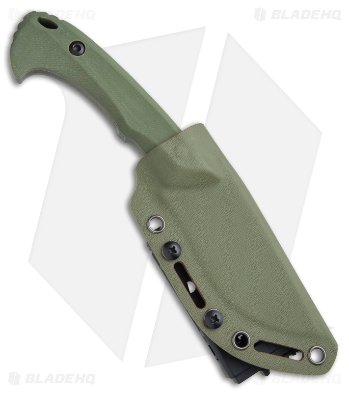 Buck N Bear Army Piranha Fixed Blade Knife OD Green G-10 (3.5" Black SW)