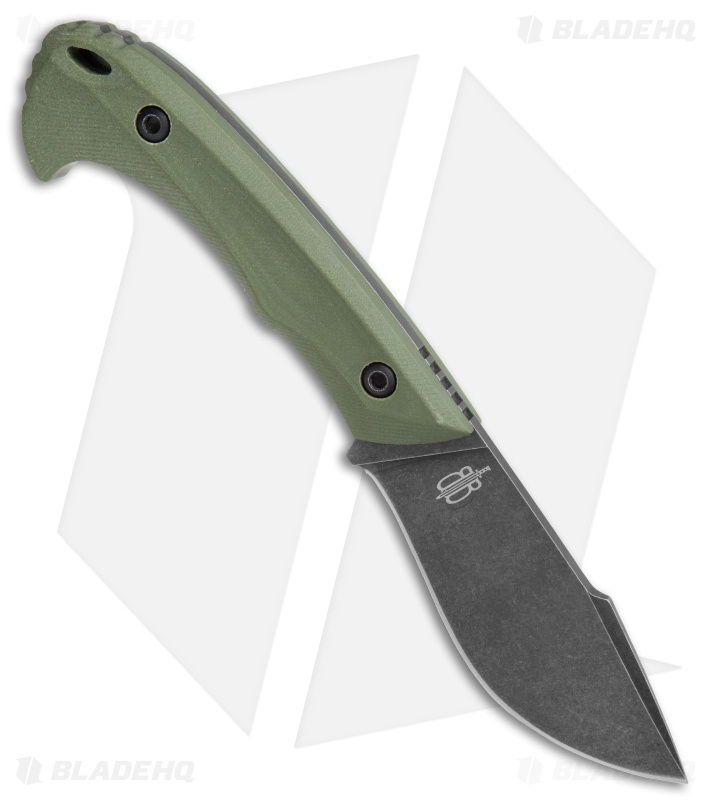 Buck N Bear Army Piranha Fixed Blade Knife OD Green G-10 (3.5" Black SW)