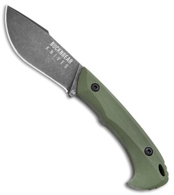 Buck N Bear Army Piranha Fixed Blade Knife OD Green G-10 (3.5" Black SW)