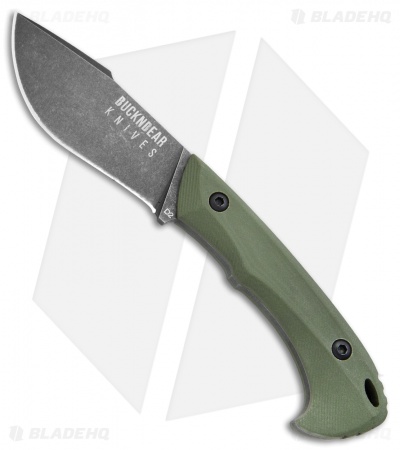 Buck N Bear Army Piranha Fixed Blade Knife OD Green G-10 (3.5" Black SW)