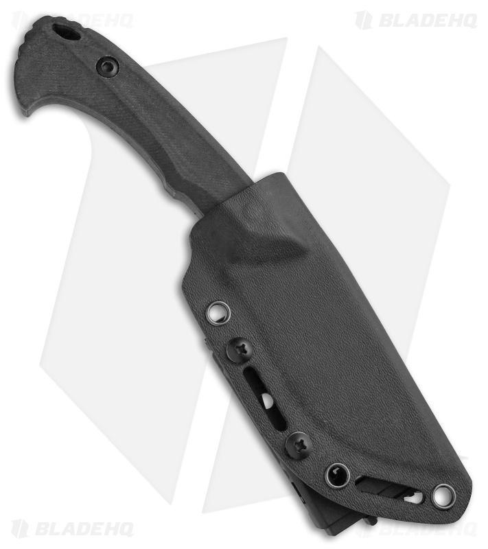 Buck N Bear Dark Piranha Fixed Blade Knife Black G-10 (3.5" Black SW)