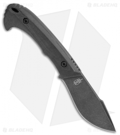 Buck N Bear Dark Piranha Fixed Blade Knife Black G-10 (3.5" Black SW)