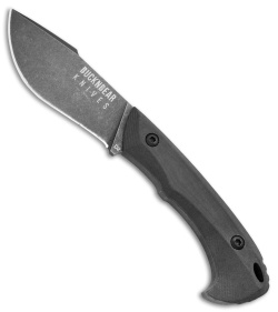 Buck N Bear Dark Piranha Fixed Blade Knife Black G-10 (3.5" Black SW)