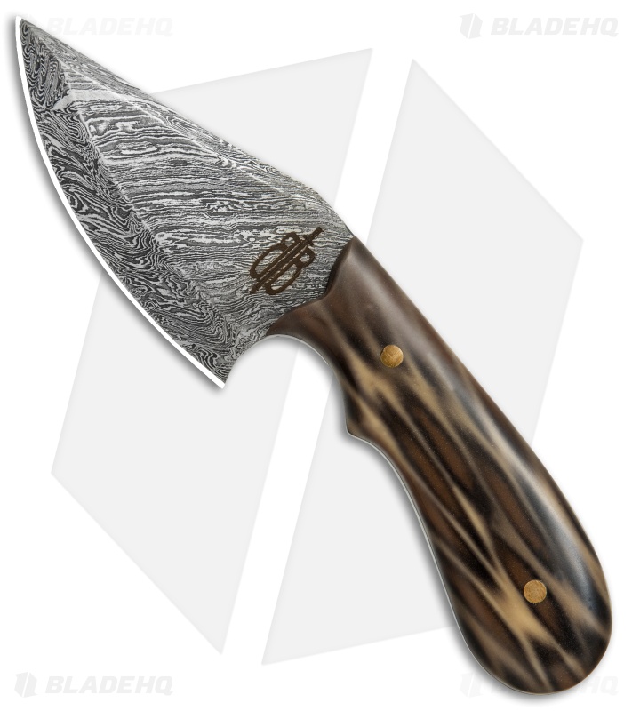 Buck N Bear Cheetah Skinner Fixed Blade Knife (3.1" Damascus) 