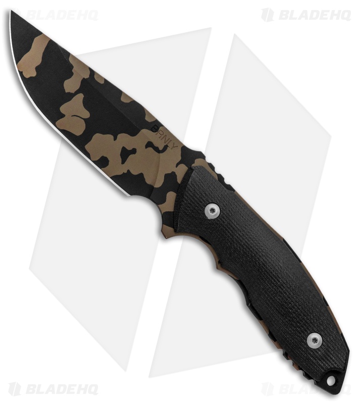 Burnley Knives BRNLY Huck Fixed Blade Knife Black G10/Bronze Camo