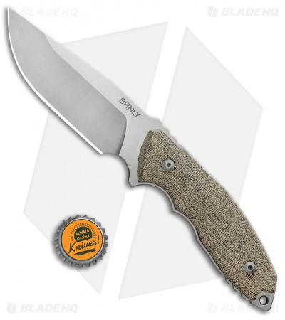 Burnley Knives BRNLY Huck Fixed Blade Knife Green Canvas Micarta (4.5" SW)