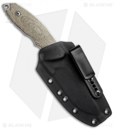 Burnley Knives BRNLY Huck Fixed Blade Knife Green Canvas Micarta (4.5" SW)