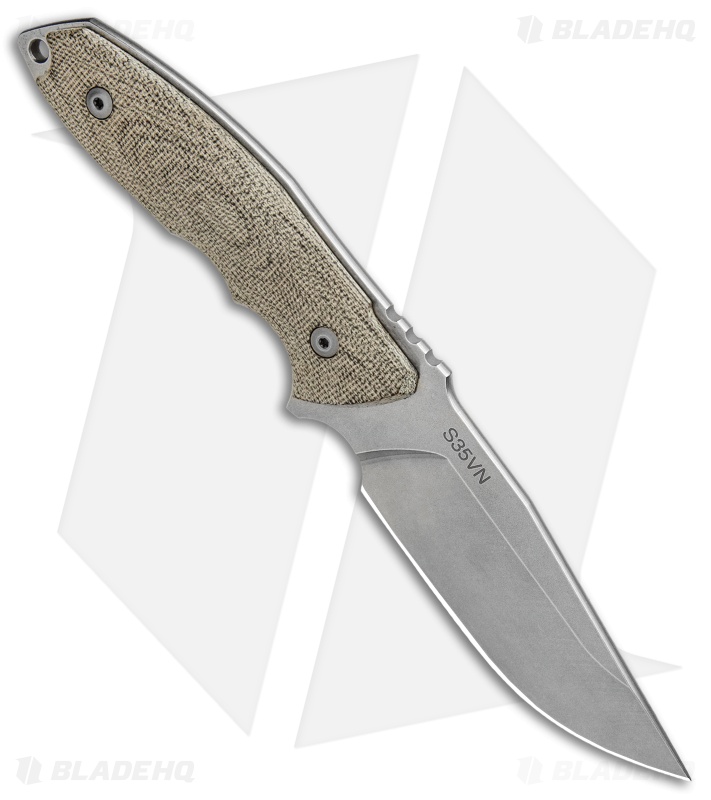 Burnley Knives BRNLY Huck Fixed Blade Knife Green Canvas Micarta (4.5" SW)