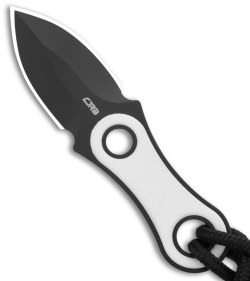 CJRB Knap Fixed Blade Knife White G-10 (1.2" Black PVD)