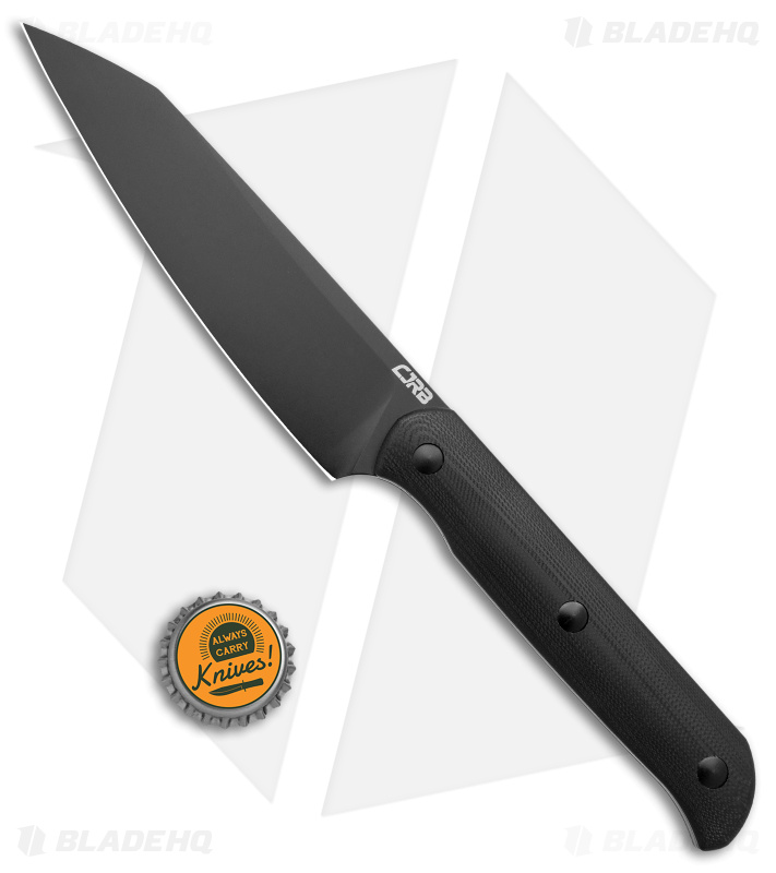 CJRB Silax Fixed Blade Knife | Black G-10 + Black | Blade HQ