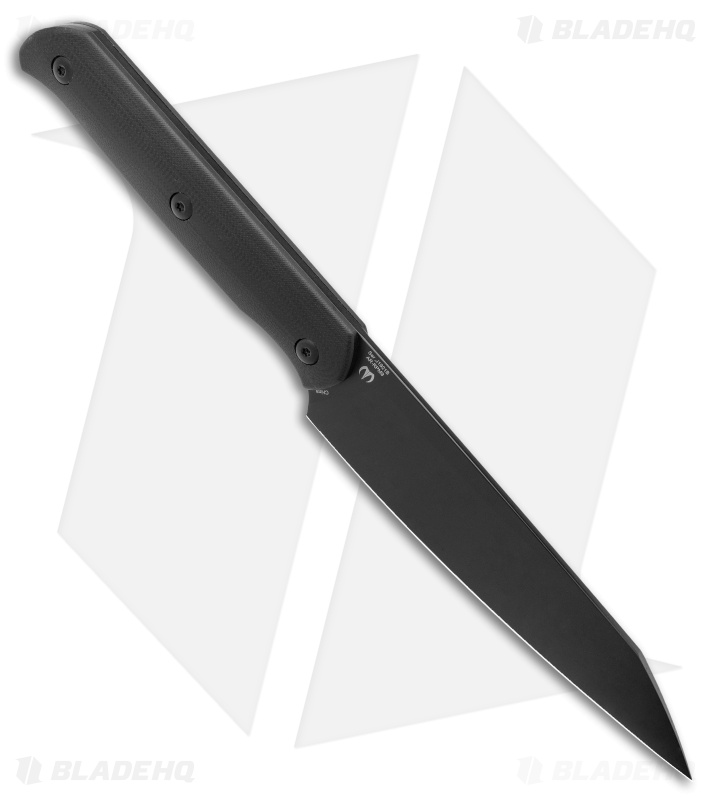 CJRB Silax Fixed Blade Knife | Black G-10 + Black | Blade HQ