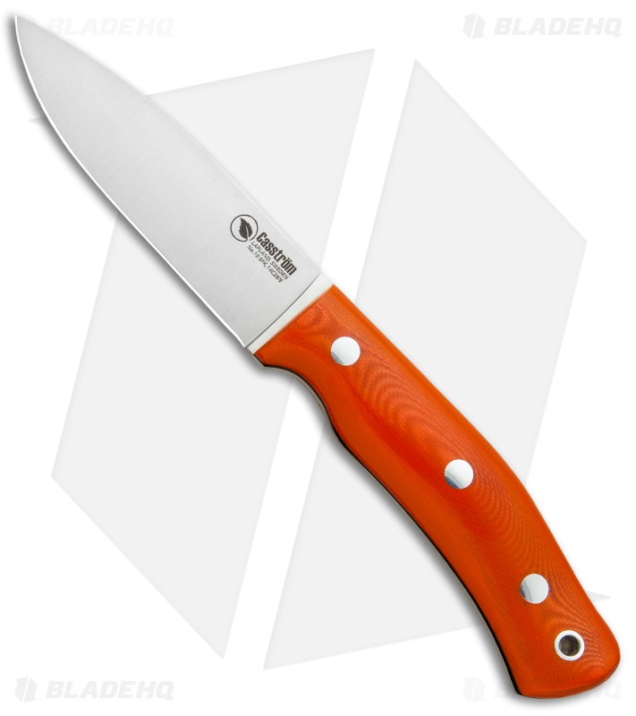 Casstrom No. 10 SFK Fixed Blade Knife Leather Sheath Orange G-10 (4" Satin)