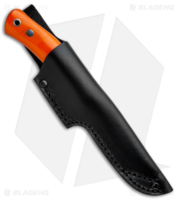 Casstrom No. 10 SFK Fixed Blade Knife Leather Sheath Orange G-10 (4" Satin)