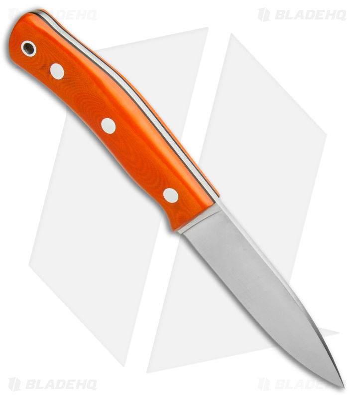 Casstrom No. 10 SFK Fixed Blade Knife Leather Sheath Orange G-10 (4" Satin)