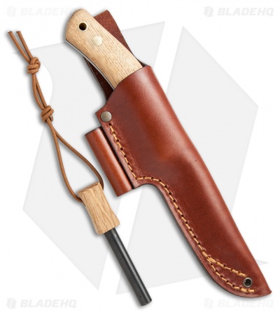 Casstrom No. 10 SFK Fixed Blade Knife Oak Wood w/ Firesteel (3.75" Satin)